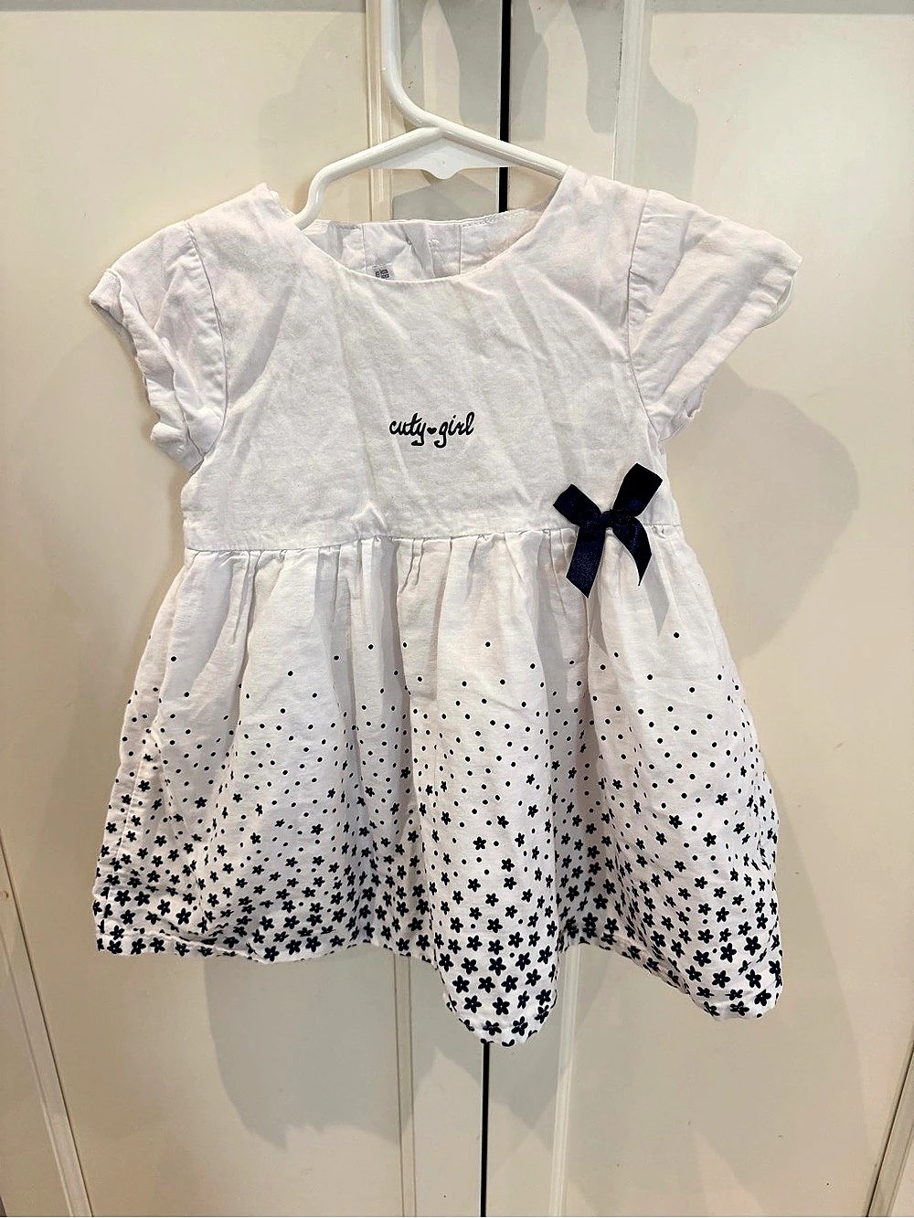 Mignolo White & Blue 9-12m Dress cuty girl